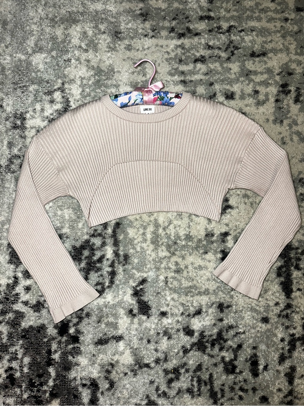 Lane 201 Ribbed Shrug Cut Out Crop Top